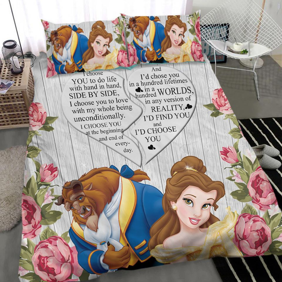 Beauty And The Beast Bedding Set Beauty And The Beast I Choose You Duvet Covers