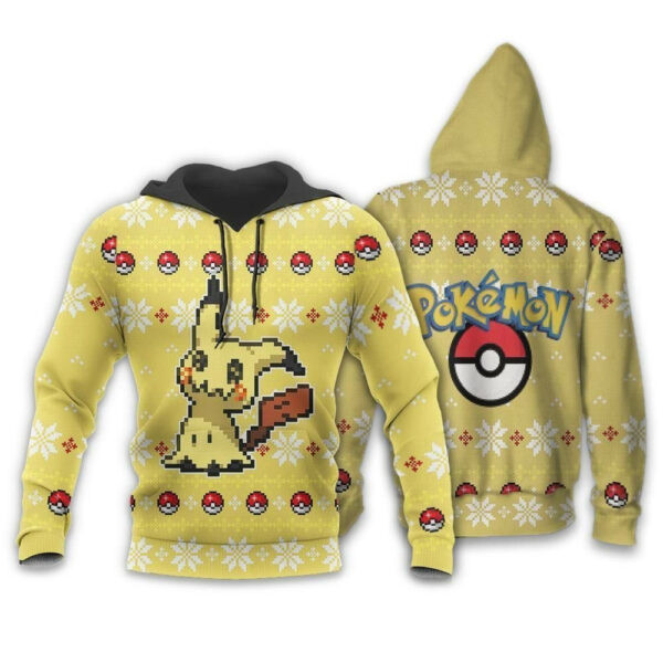 Mimikyu Anime Pokemon Ugly Christmas Sweater 1k843 Cartoon Graphic Outfits Aop 3d Hoodie Zip Hoodie 2705