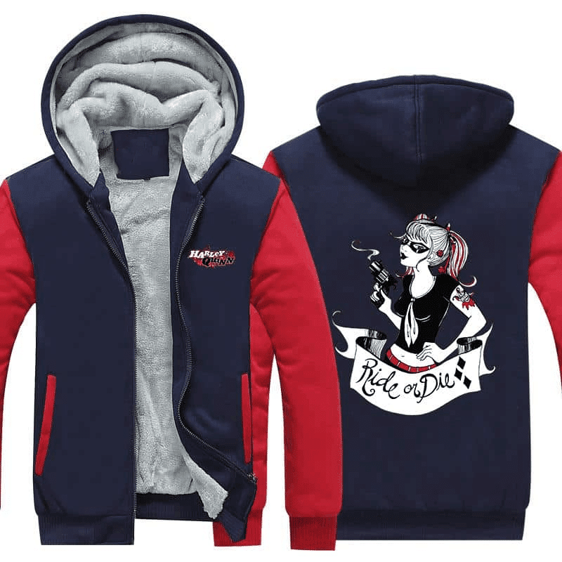 Harley Quinn Ride Or Die Awesome Style 3d 1k215   Cartoon Graphic Outfits Aop Fleece Jacket