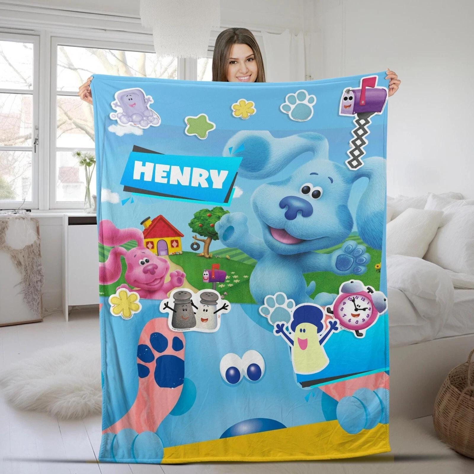 Personalized Blue Clues Blanket Blue Clues Fleece Sherpa Blanket