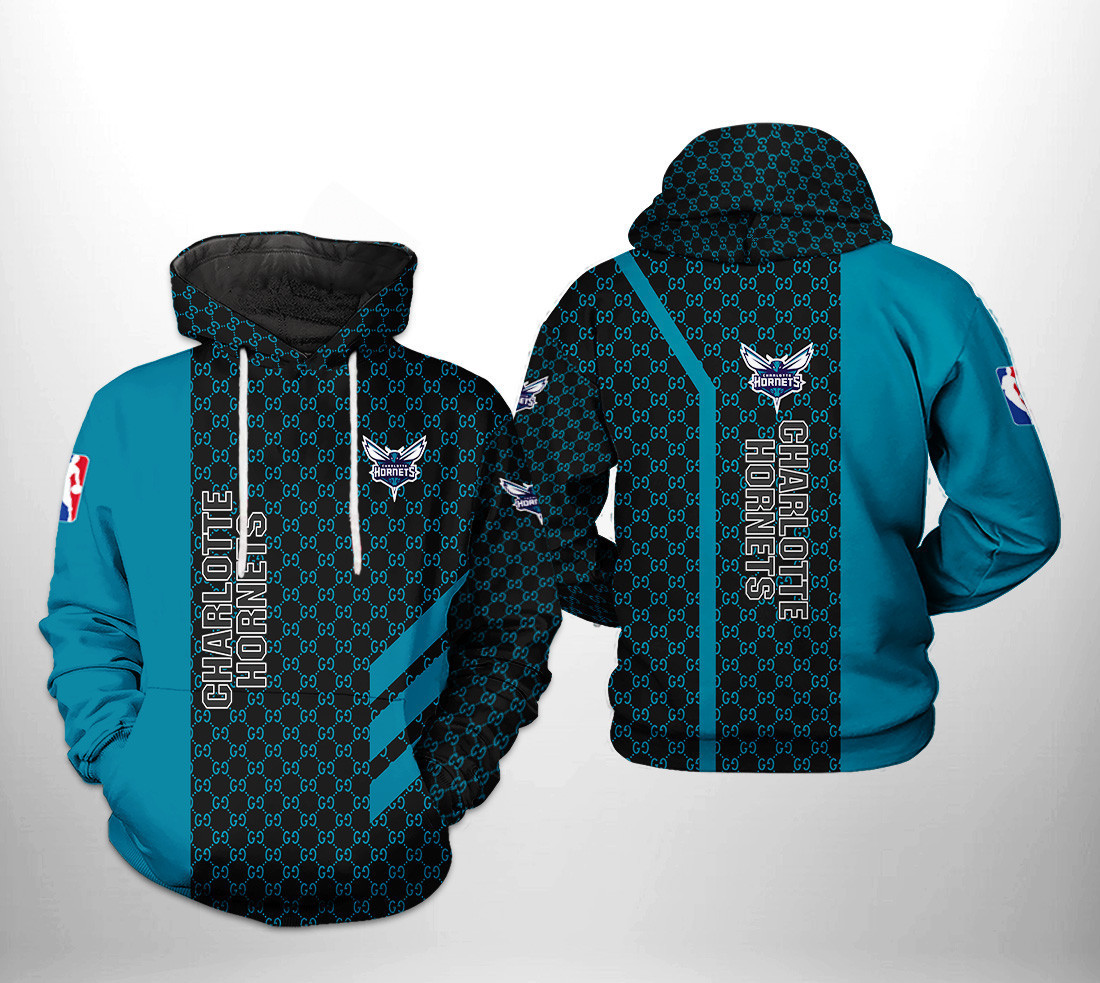 Charlotte Hornets Team Pattern Mix 3D All Over Print Hoodie & Zip Hoodie