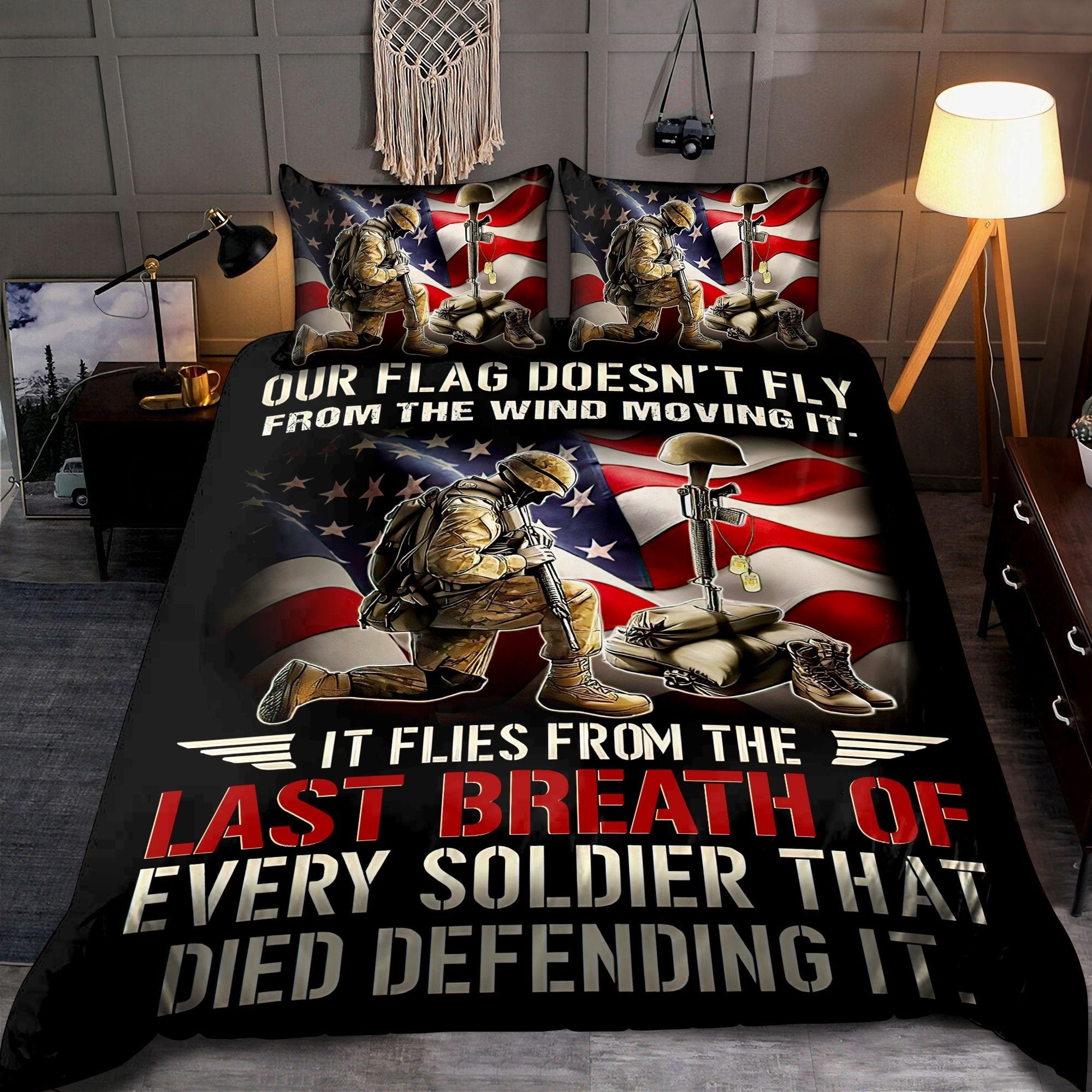 Veteran Bedding Set Our Flag Doesn't Fly From The Wind Moving It Duvet Covers