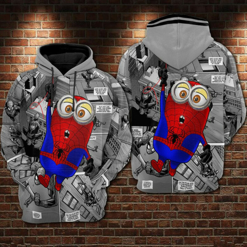 Spider-man Minion Hoodie Zip Hoodie 3d Custom
