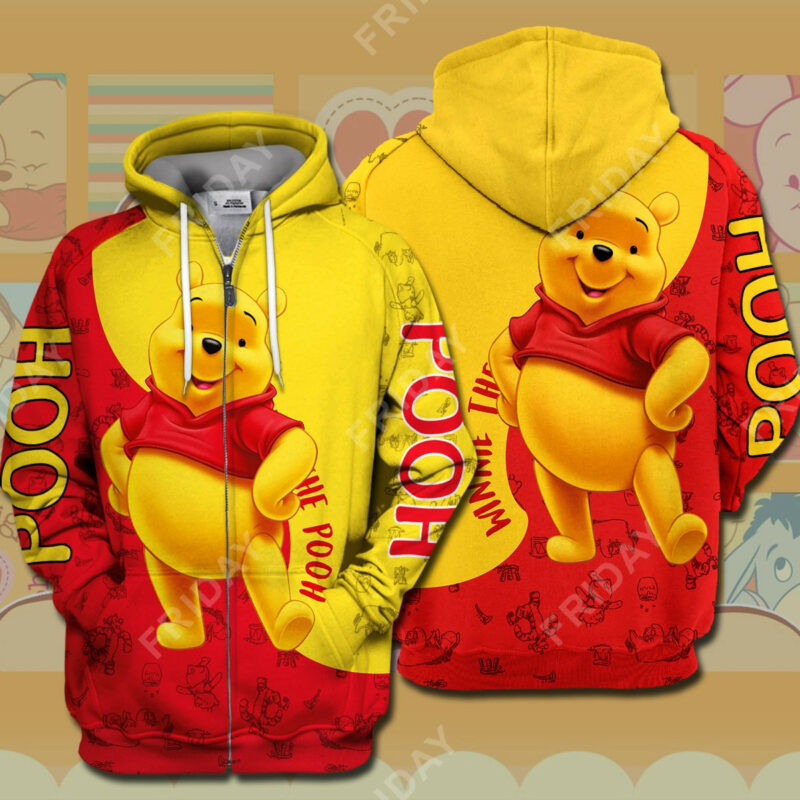 Pooh Cartoon 3d Print T-shirt Hoodie Adult Full Print