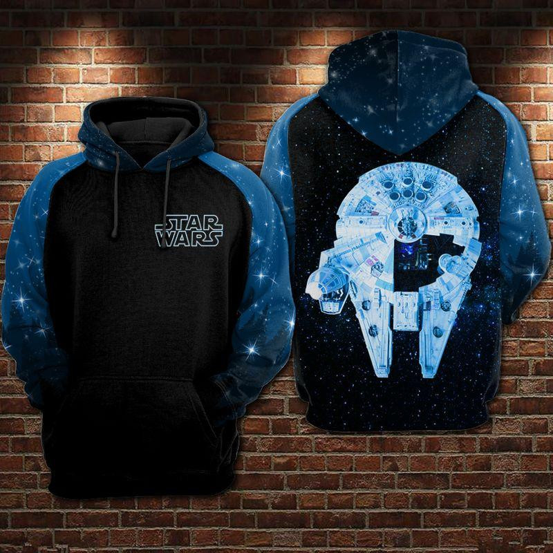 Star Wars Millennium Falcon Blue All Over Print Hoodie