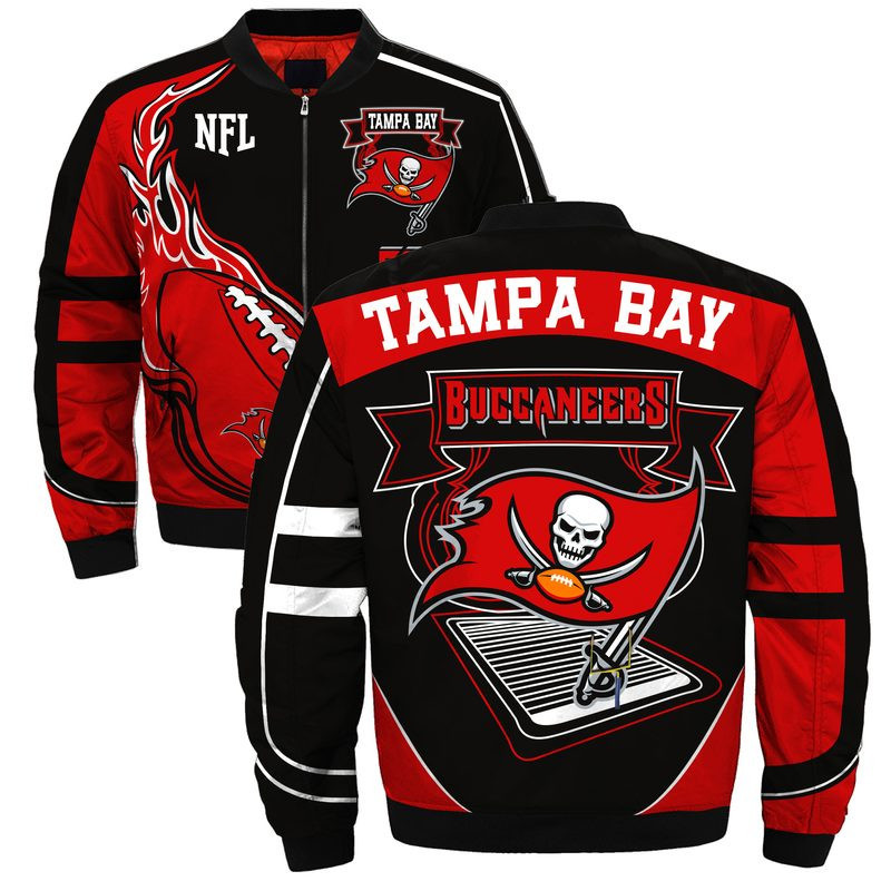 Tampa Bay Buccaneers Red Black Bomber Jacket