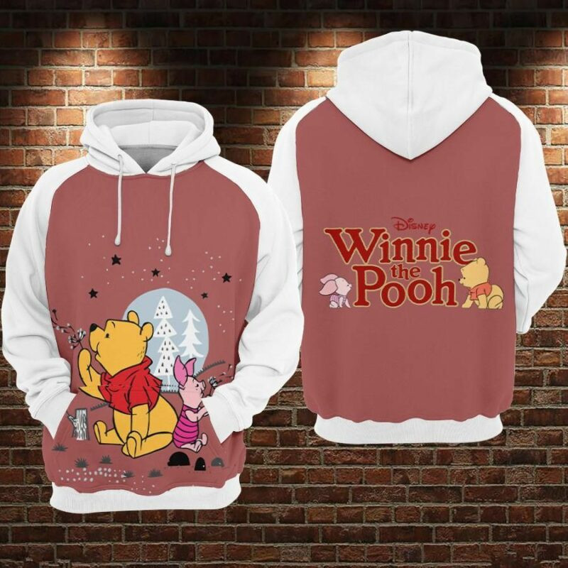 Piglet Winnie The Pooh Hunny Over Print 3d Hoodie Zip Hoodie