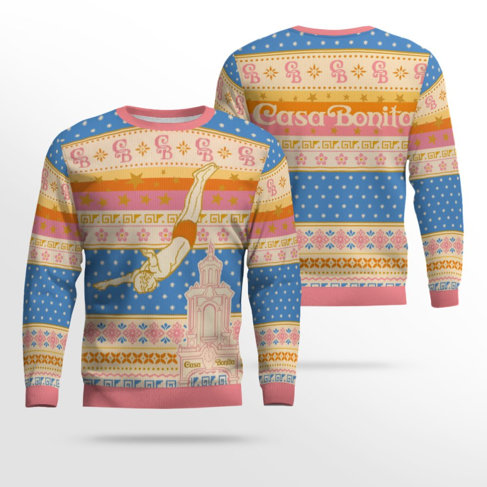 Casa Bonita Retro Diver Ugly Christmas Sweater