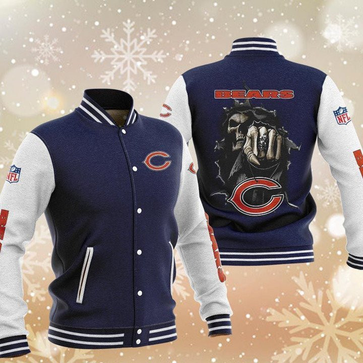 Chicago Bears Dark Blue Hades Boxing Baseball Jacket