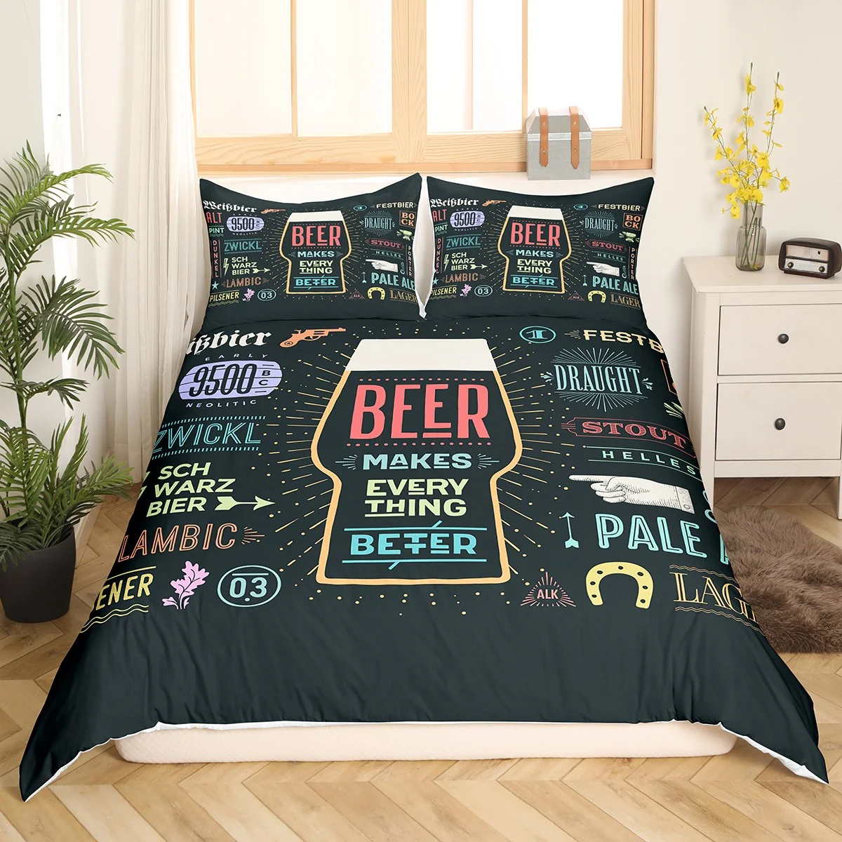 Beer Bedding Set Cowboy Bar Pub Restaurant Beer Duvet Covers