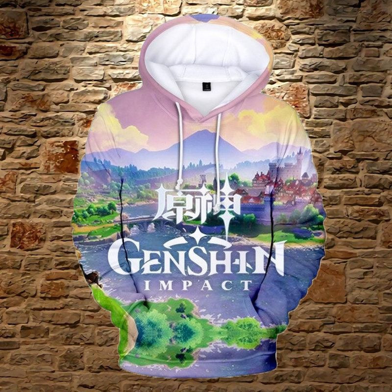 Anime Genshin Impact Over Print 3d Hoodie Zip Hoodie