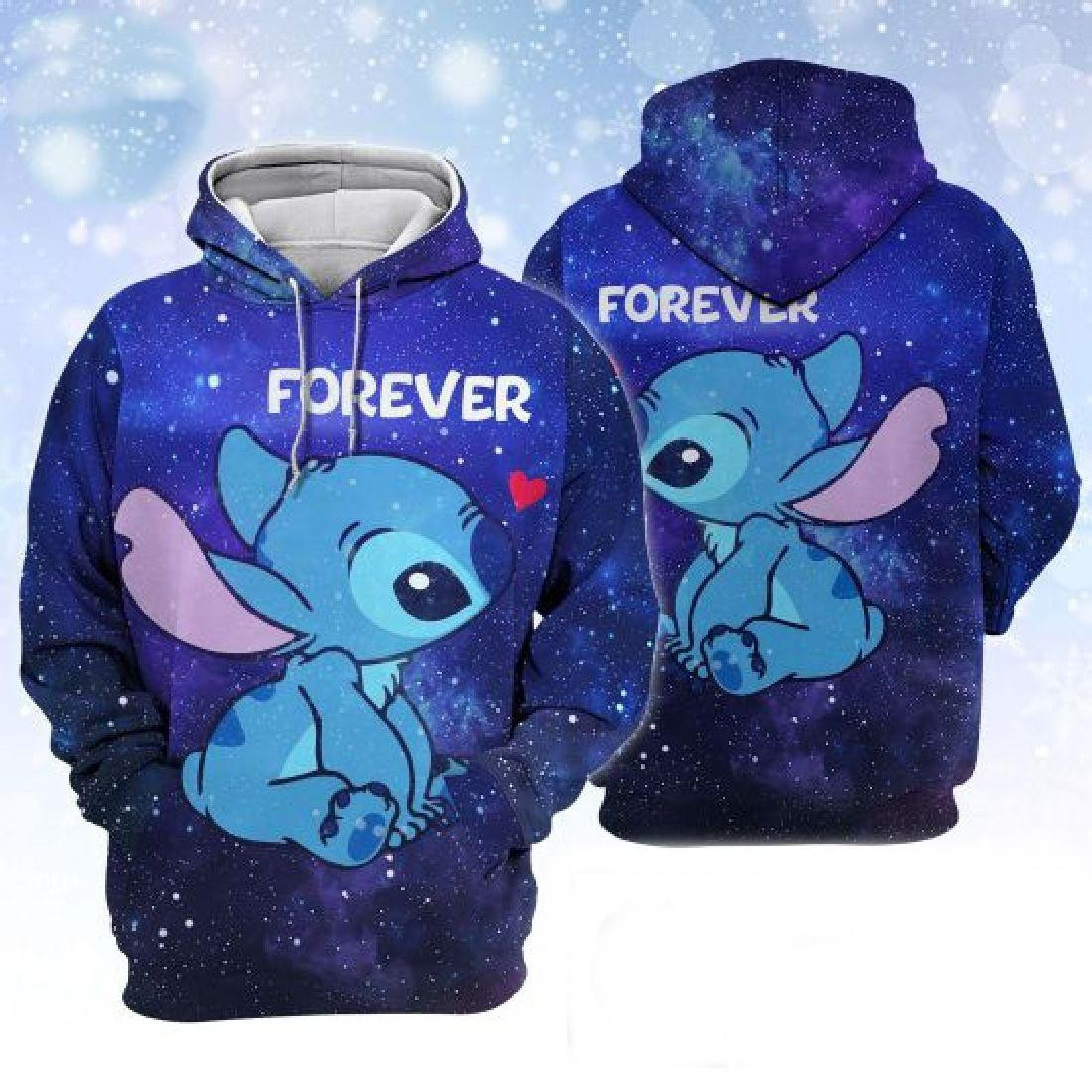 Lilo And Stitch Fan Gift, Stich Forever Love All Over Print Hoodie
