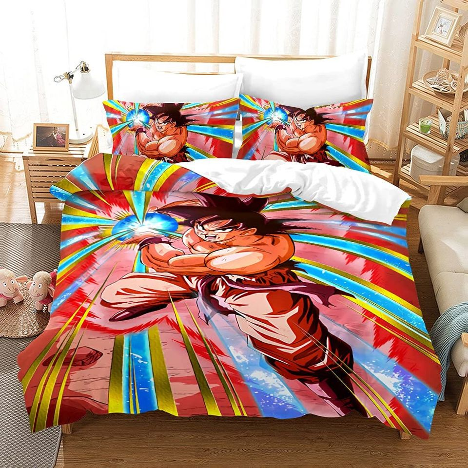 Dragon Ball Bedding Set Son Goku Kamehameha Power Ball Duvet Covers