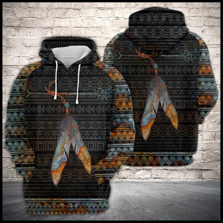 Feather Galaxy Native Pattern 3D All Over Print Hoodie & Zip Hoodie