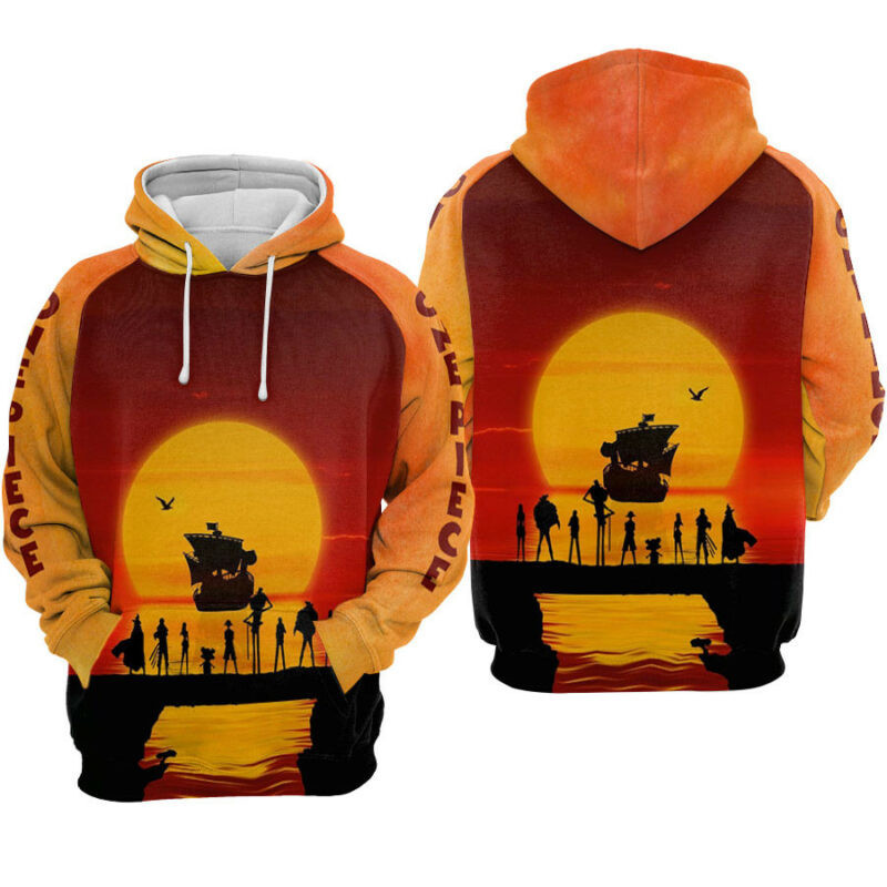 One Piece Sunset Hoodie Zip Hoodie