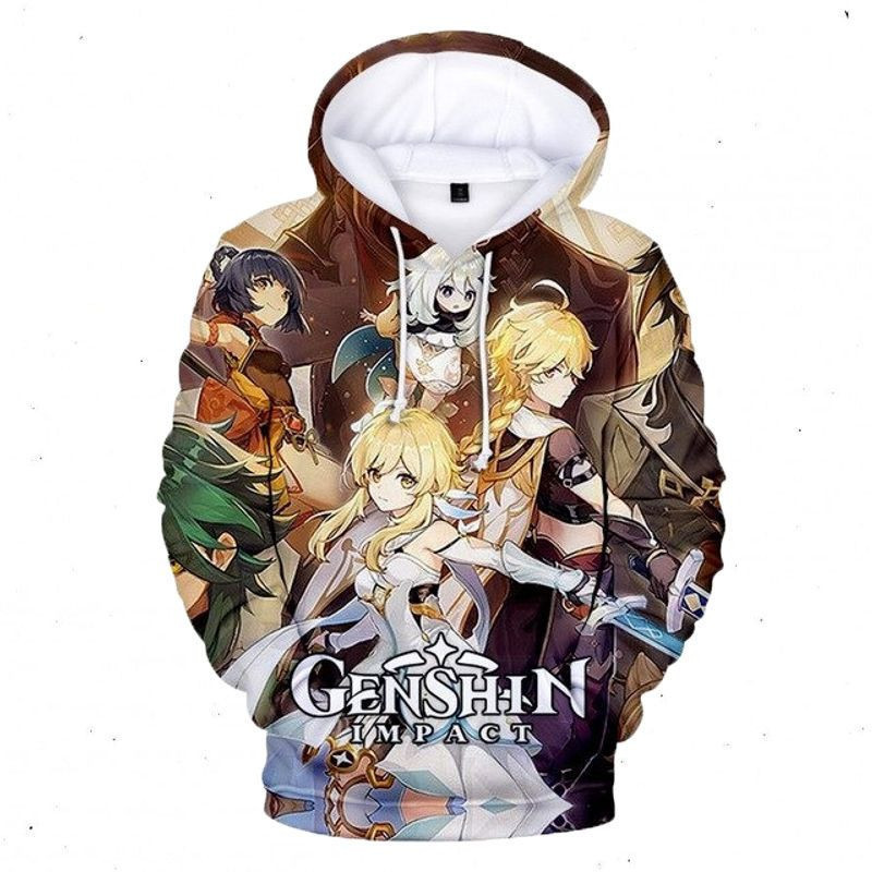 Anime Genshin Impact Over Print 3d Hoodie Zip Hoodie 4