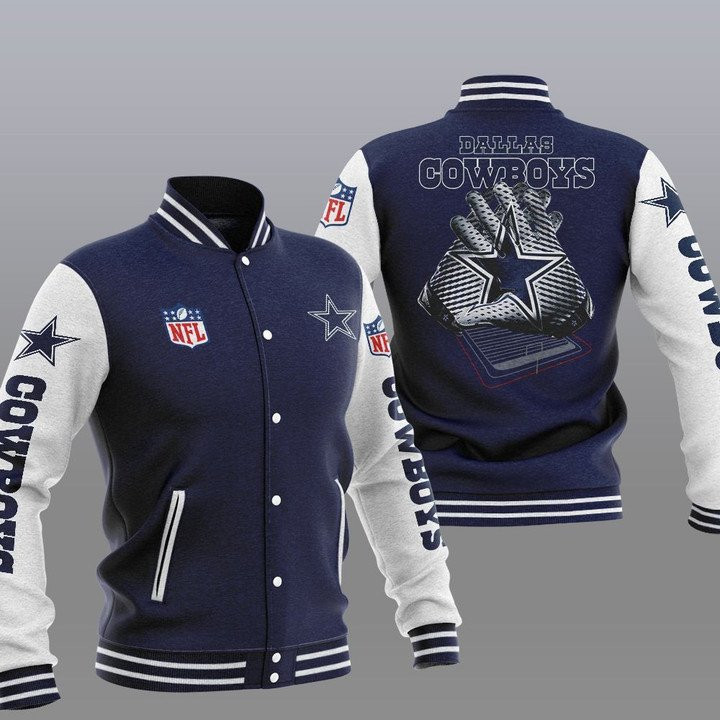 Cowboys Dark Blue 2 Hand Baseball Jacket