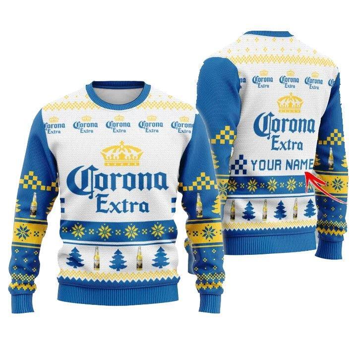 Personalized Corona Extra Christmas Star Ugly Christmas Sweater