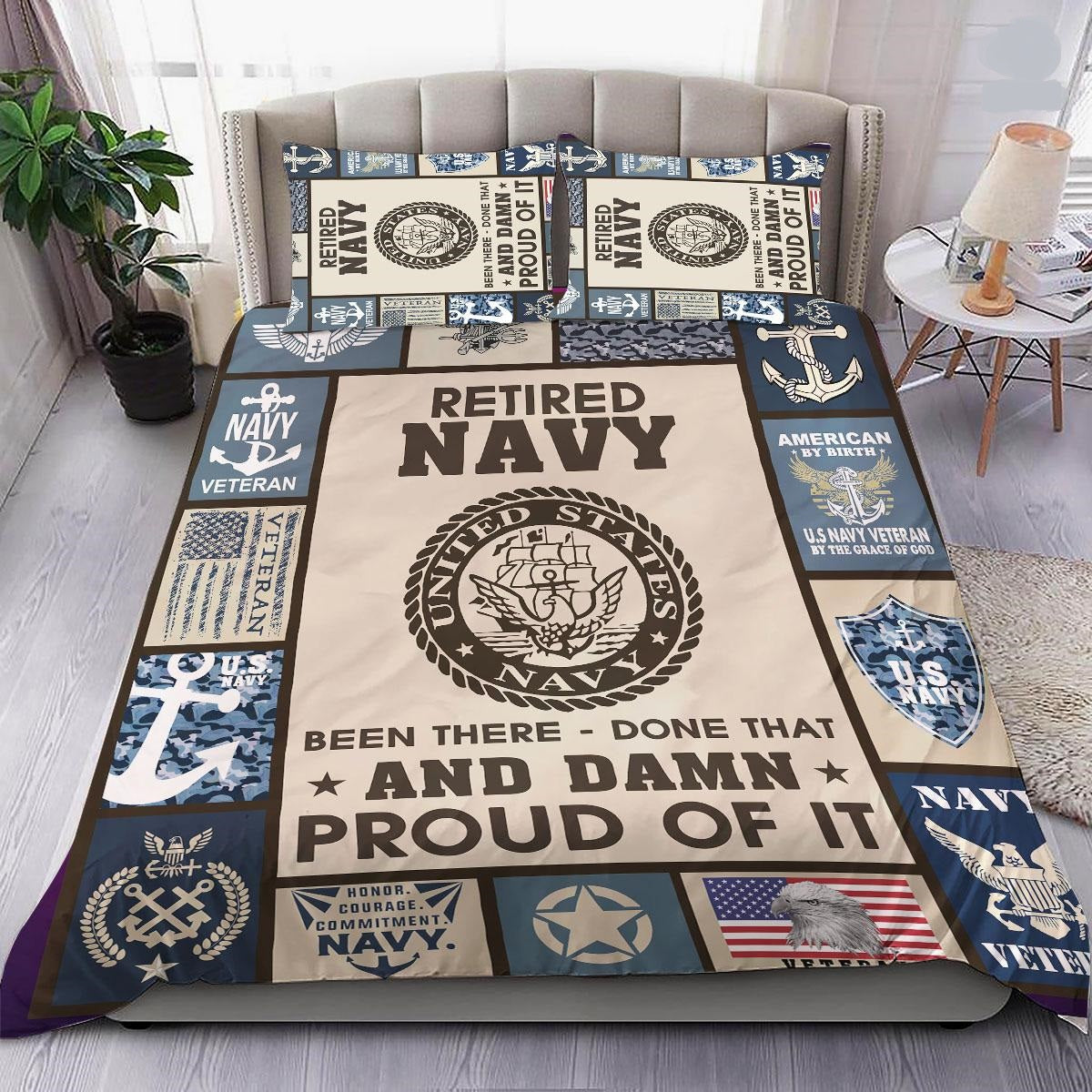 Veteran Bedding Set Retired Navy Been There Dane That Duvet Covers