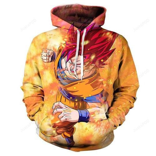 Super Saiyan God Goku 3D All Over Print Hoodie & Zip Hoodie