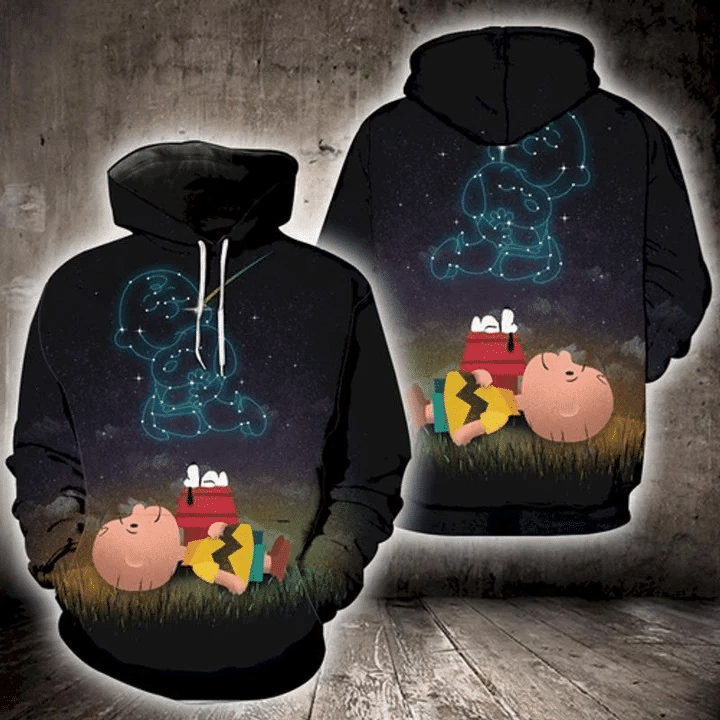 Snoopy Charlie Brown Stargazing 3d Hoodie Zip Hoodie