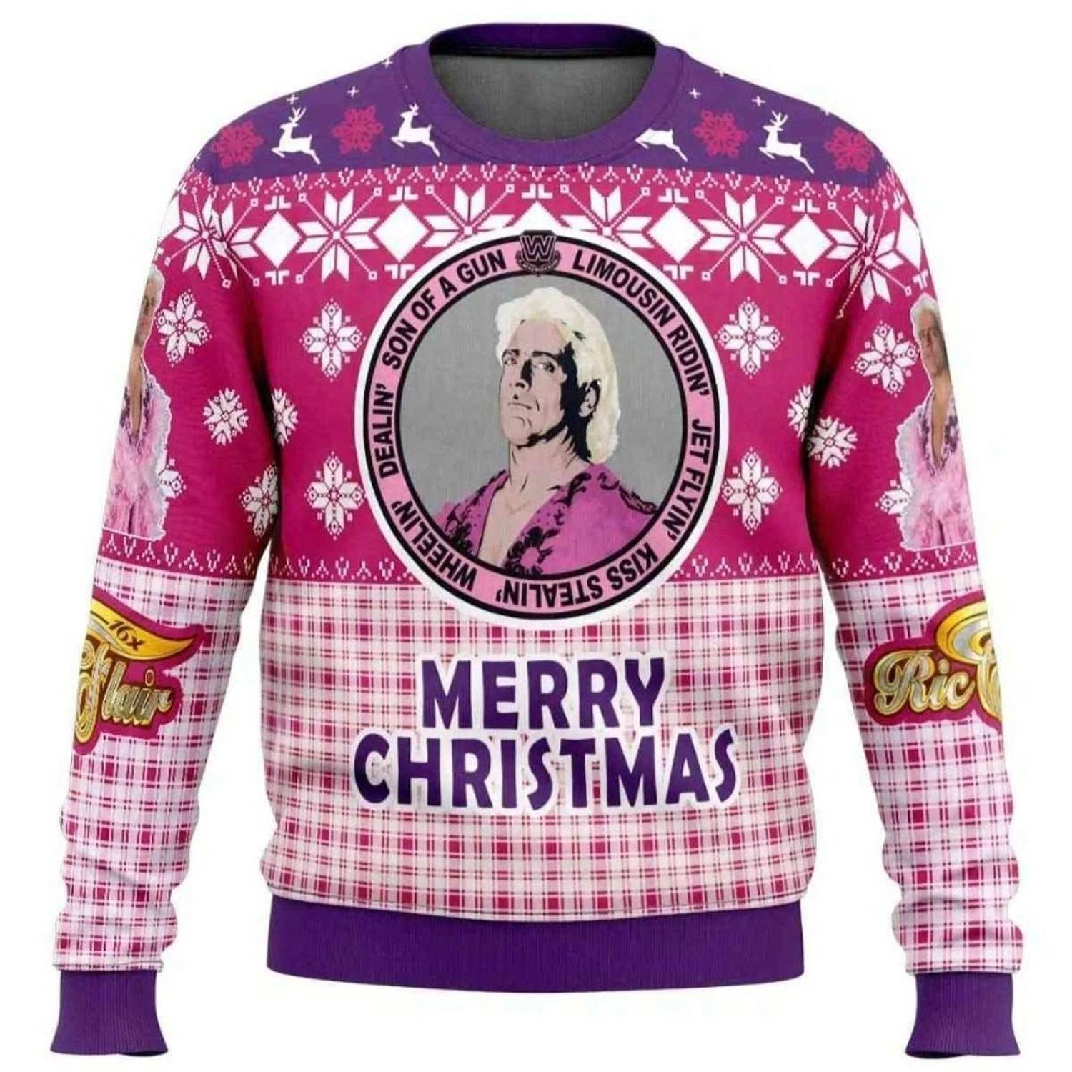 2025 Legendary Ric Flair WWE Ugly Christmas Sweater