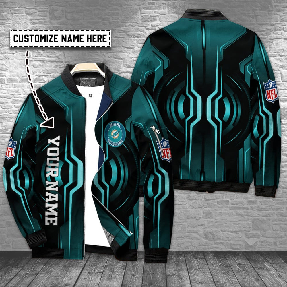 Miami Dolphins Personalized Bomber Jacket BG703
