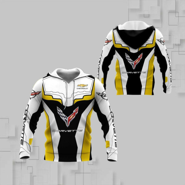 Chevrolet Corvette Shirt 775, 3d Hoodie Zip Hoodie 708