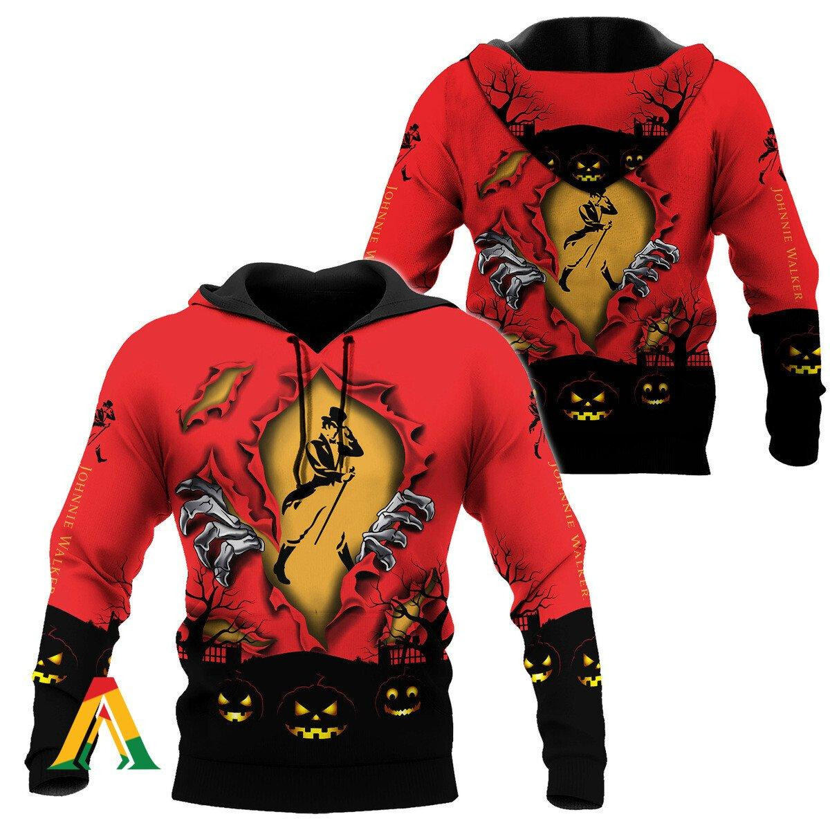 Scary Night Halloween Johnnie Walker Hoodie & Zip Hoodie