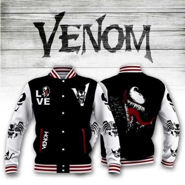 Venom Marvel, Love Venom Baseball Jacket 05