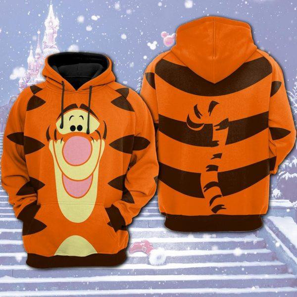 Tiger Winne The Pooh Pattern Cartoon 2k627 Lover Gift , Winne The Pooh All Over Print 3d Hoodie
