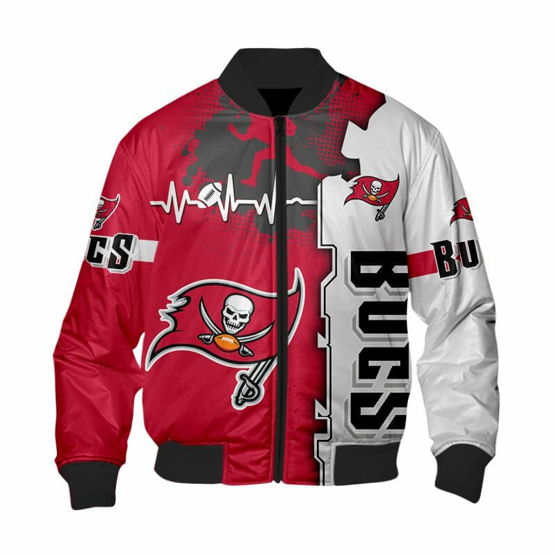 Tampa Bay Buccaneers White Red Bomber Jacket V5
