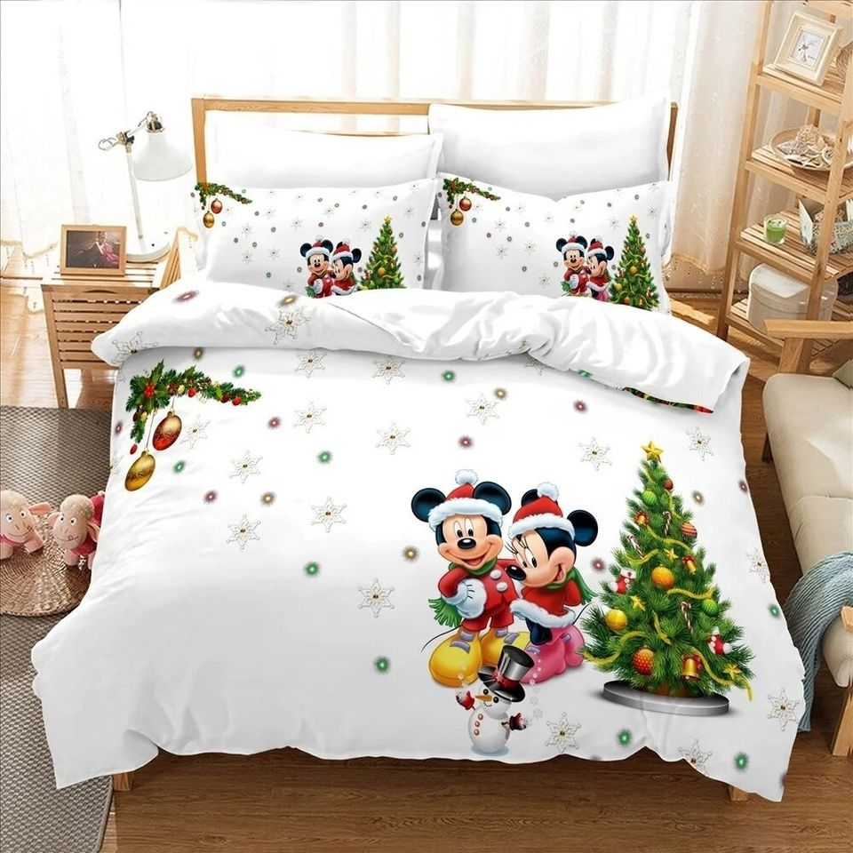 Minnie Bedding Set DN MM And Minnie By The Christmad Tree Duvet Covers