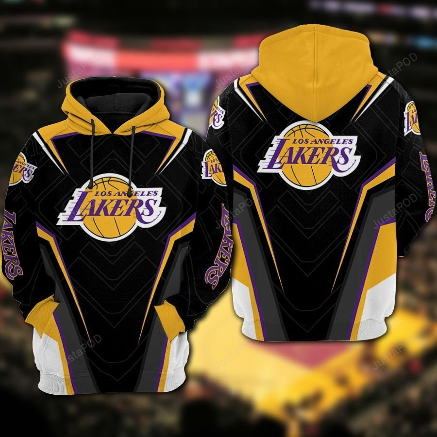 Los Angeles Lakers Basketball Gaming Black 3D All Over Print Hoodie & Zip Hoodie