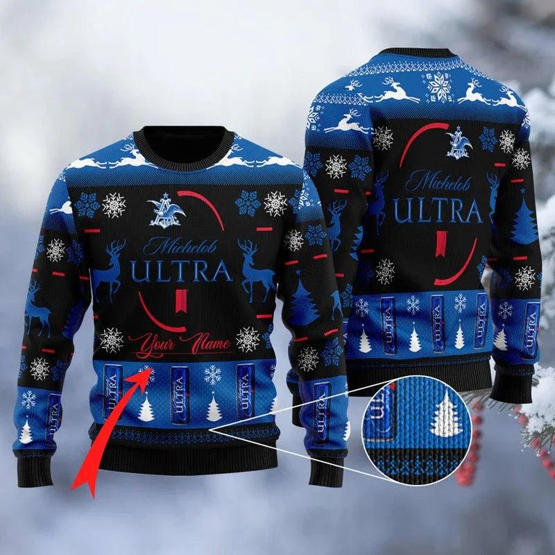 Personalized Michelob Ultra Ugly Christmas Sweater