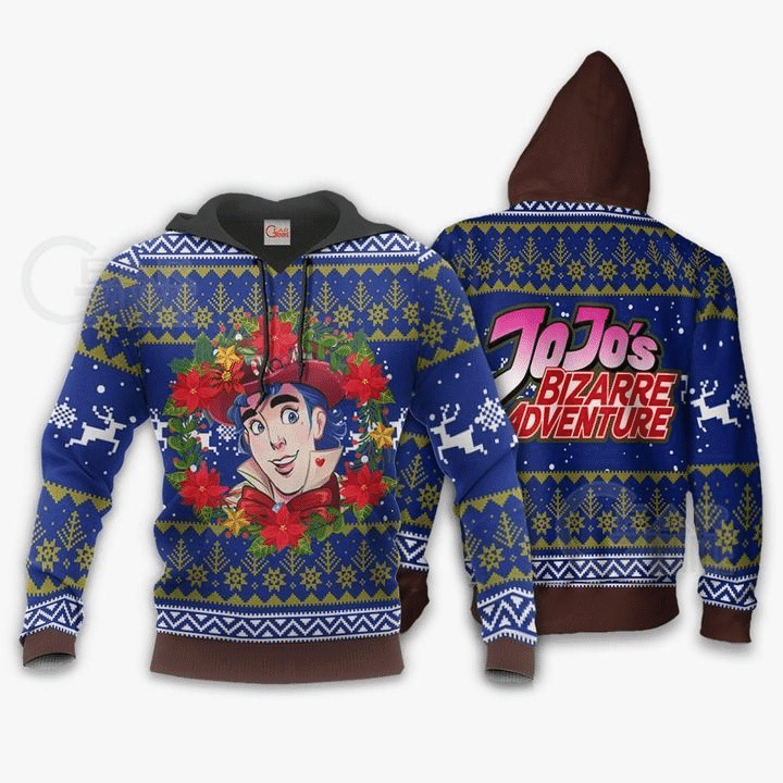 Jonathan Joestar Ugly Christmas Jojo's Bizarre Adventure 3d Hoodie Zip Hoodie