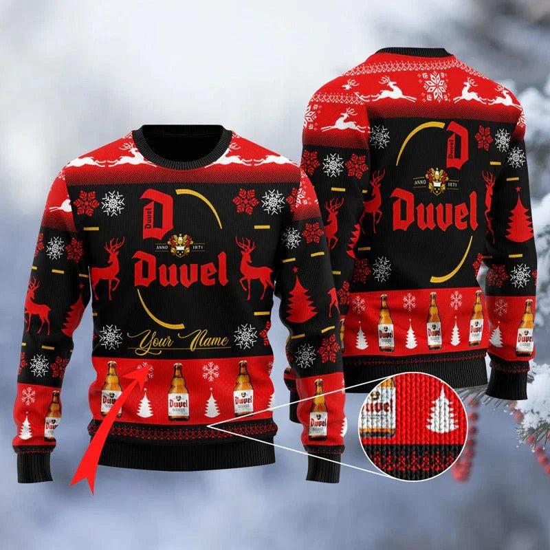 Personalized Duvel Ugly Christmas Sweater