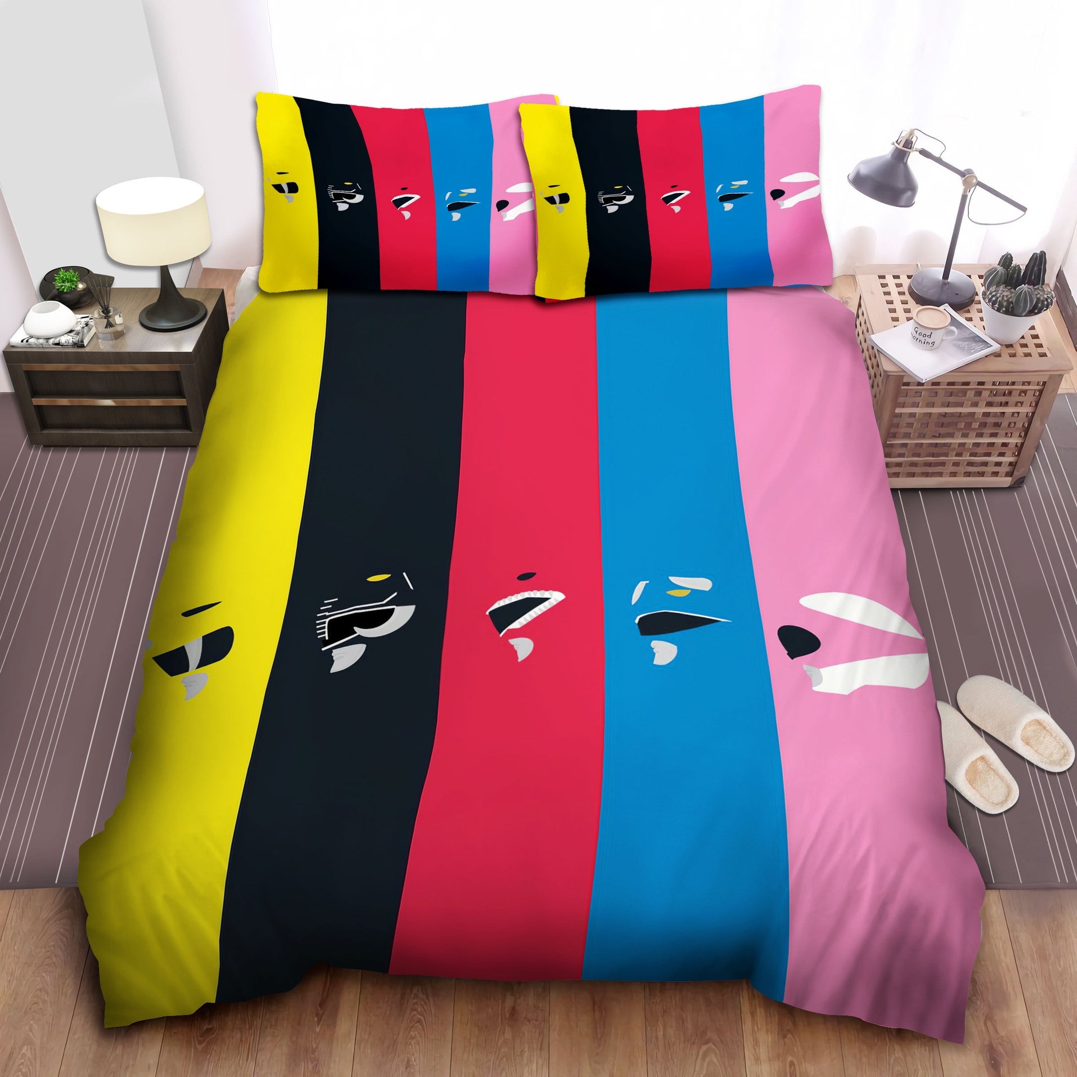 Power Ranger Bedding Set Power Rangers Helmet Silhouette Duvet Covers