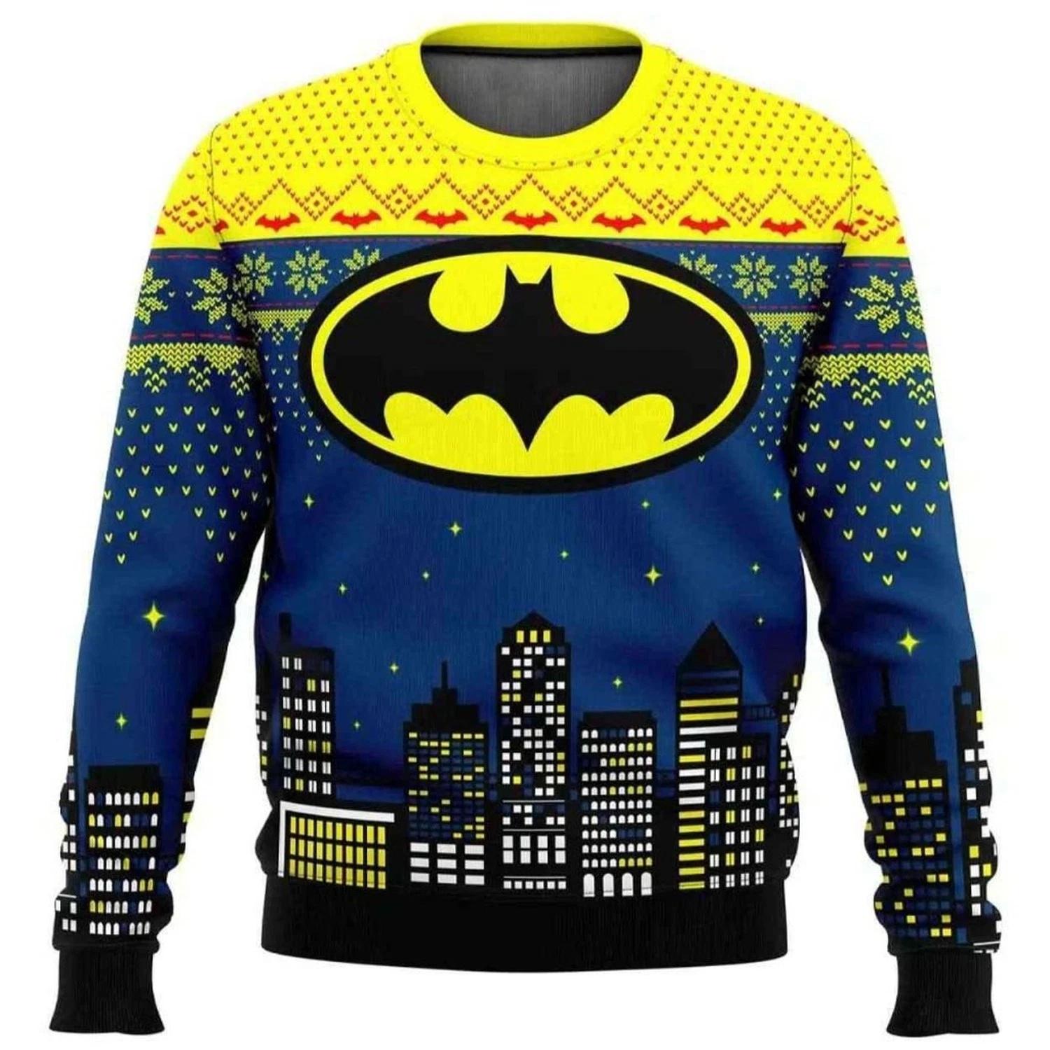 Batman In The City DC Ugly Christmas Sweater
