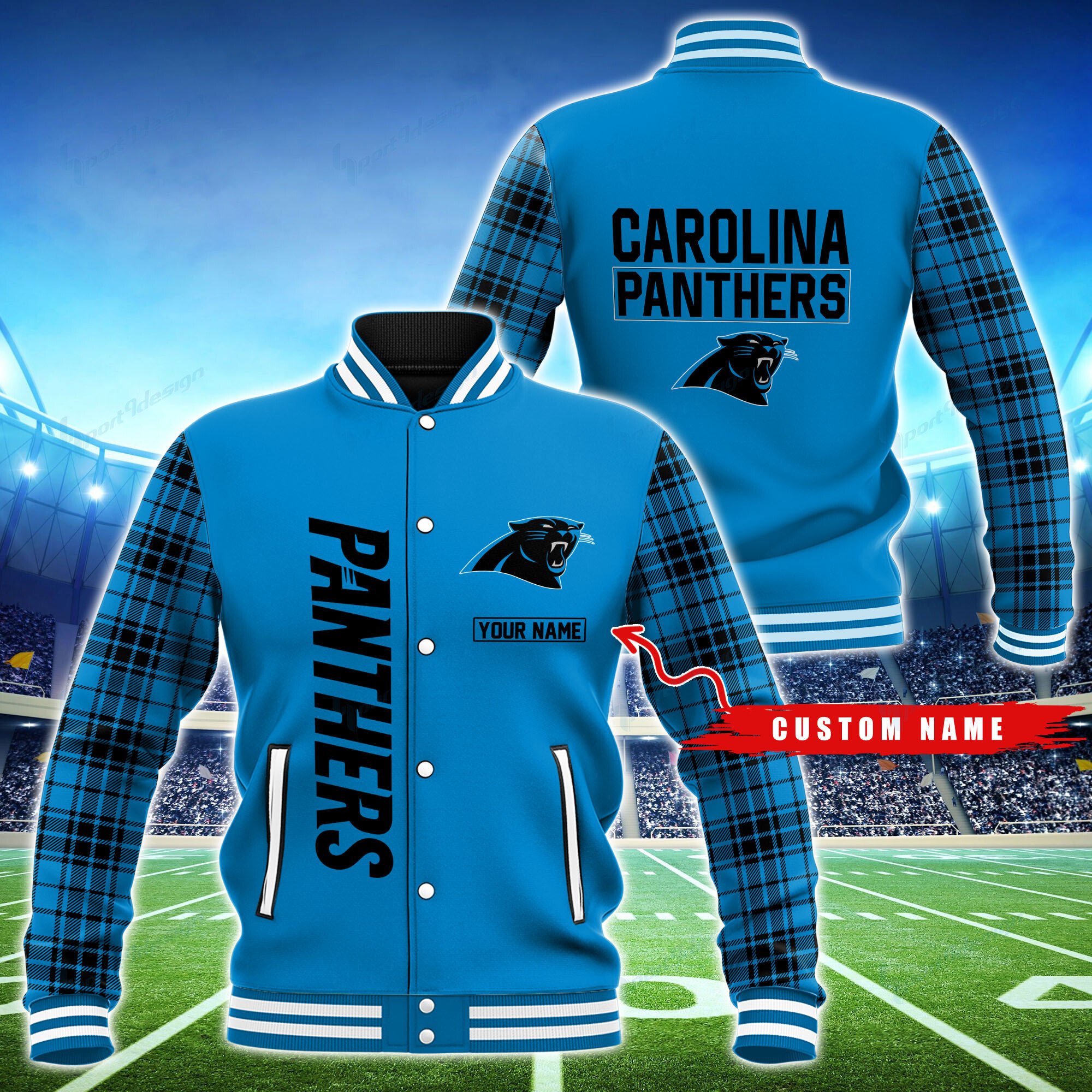 Carolina Panthers Personalized Baseball Jacket BG37
