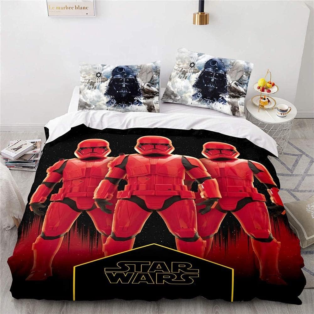 SW Bedding Set SW Red Troopers Dath Vader Graphic Duvet Covers Black
