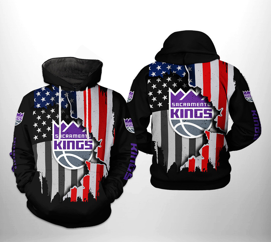 Sacramento Kings US Flag Team 3D All Over Print Hoodie & Zip Hoodie