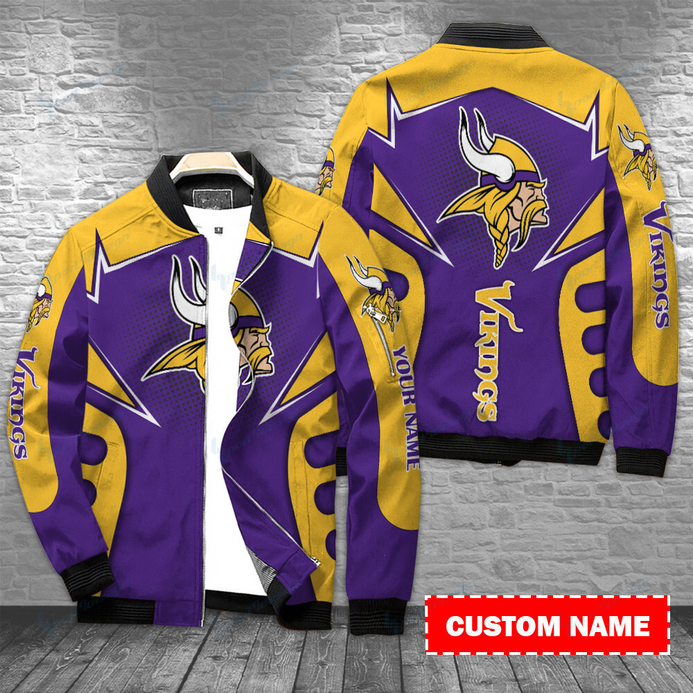 Minnesota Vikings Personalized Bomber Jacket BG311