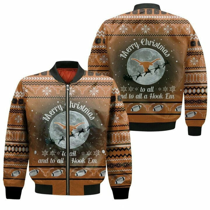 Texas Longhorns Merry Christmas Bomber Jacket