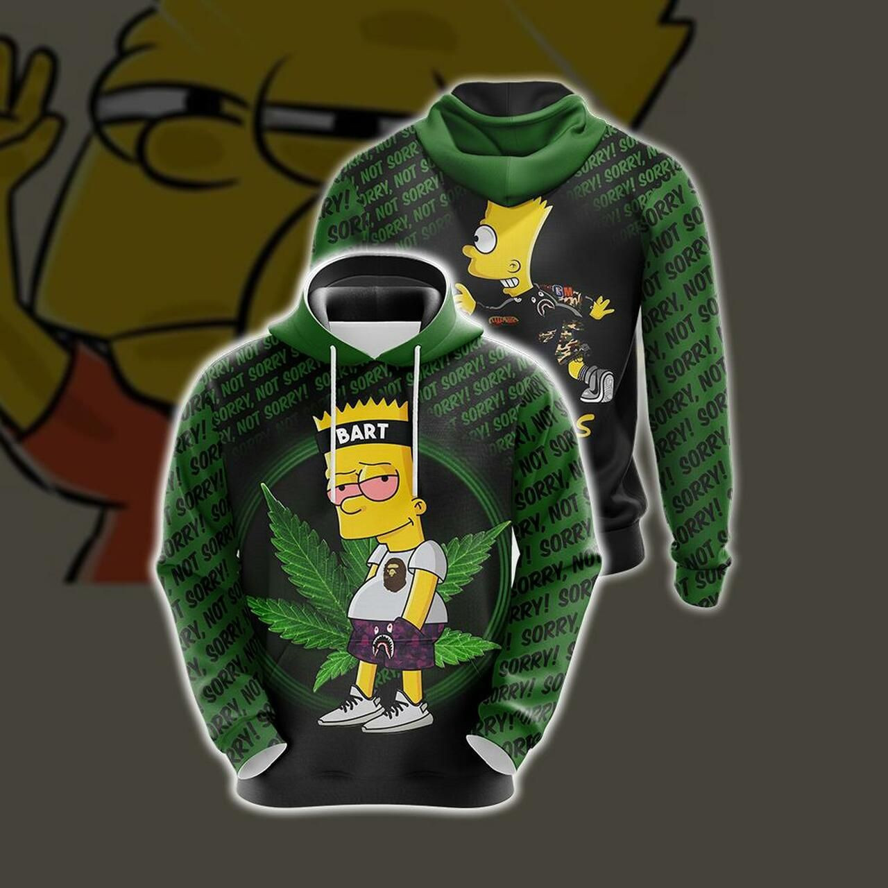 Bart The Simpsons Unisex 3D All Over Print Hoodie & Zip Hoodie