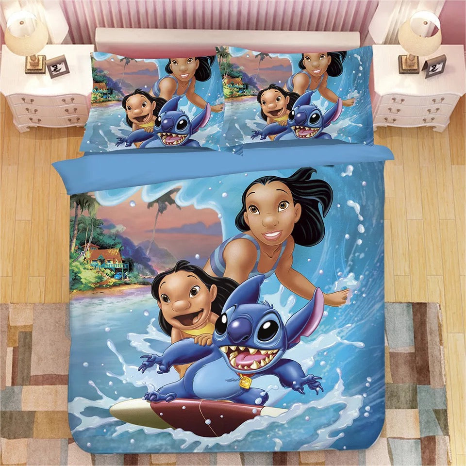Lilo And Stitch Bedding Set Lilo And Stitch On Surfboard Duvet Covers