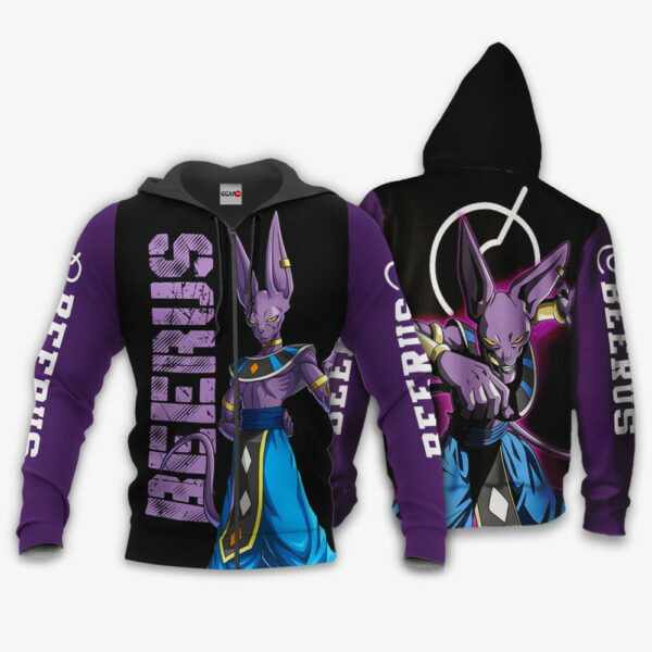 Beerus Dragon Ball Z Anime 1k267 Cartoon Graphic Outfits Aop 3d Hoodie, Zip Hoodie 964
