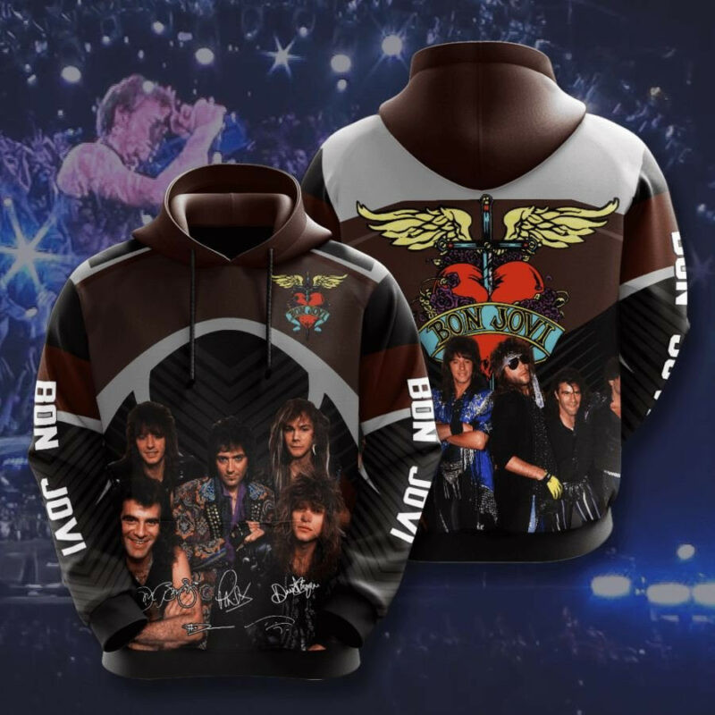 Bon Jovi Custom Hoodie 3d Zip Hoodie