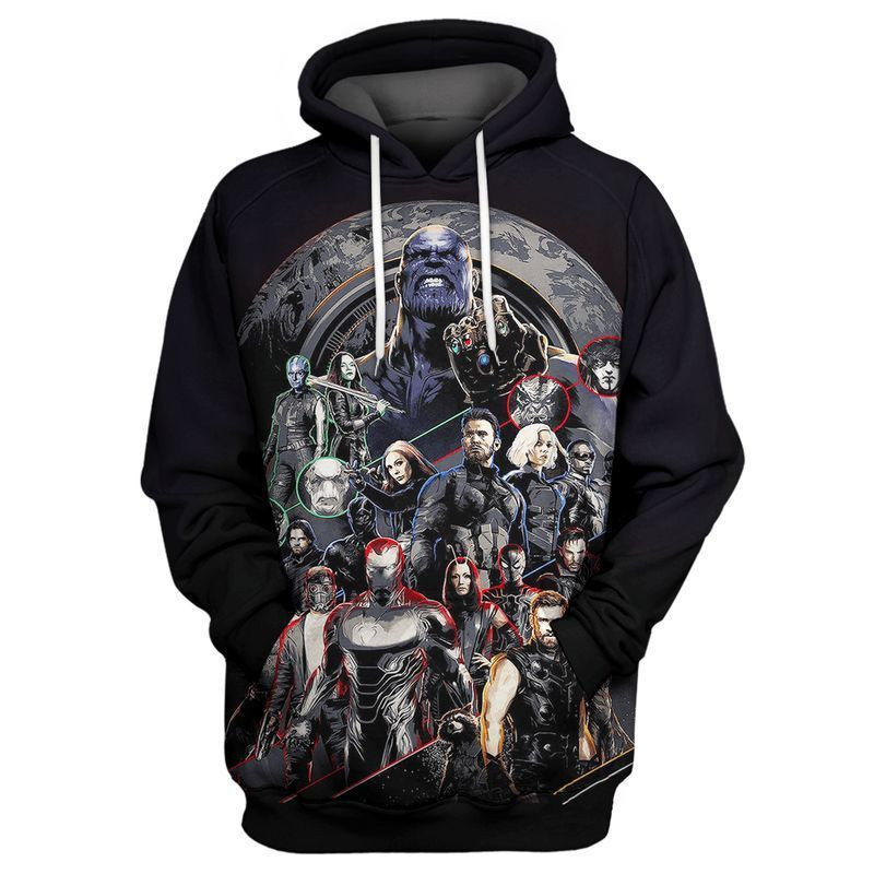 Superhero Avengers Marvel Infinity War Over Print 3d Hoodie Zip Hoodie