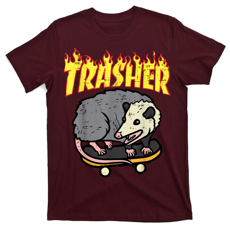 Opossum Skateboard Trasher Funny Possum Skater T-Shirt